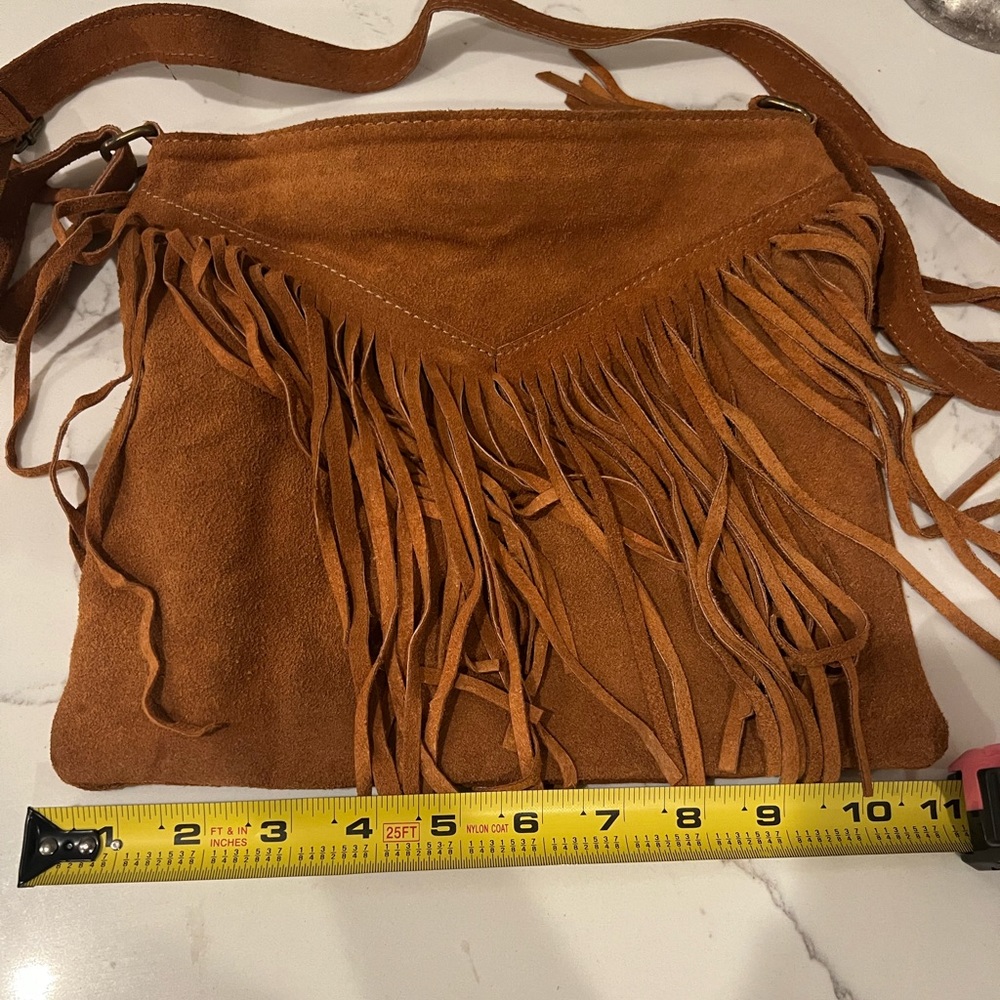 Brandy Melville Brown Fringe Purse - like new